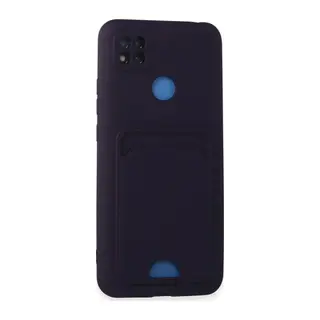 Redmi 9C Kılıf Kelvin Kartvizitli Silikon - Derin Mor