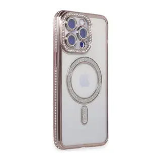 iPhone 14 Pro Kılıf Joke Simli Magneticsafe Kılıf - Pembe