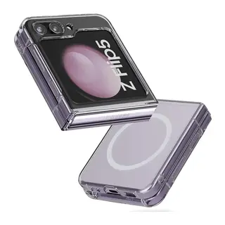 Samsung Galaxy Z Flip 5 Kılıf Magneticsafe Şeffaf Silikon - Şeffaf