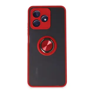 Realme C53 Kılıf Montreal Yüzüklü Silikon Kapak - Kırmızı