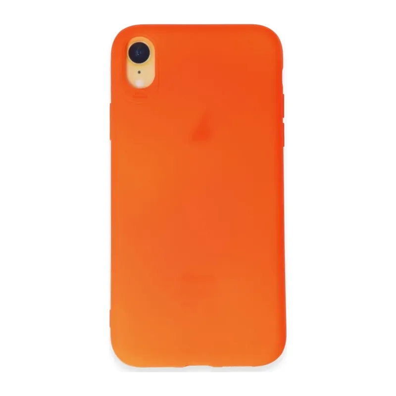 iPhone XR Kılıf First Silikon - Parlak Turuncu