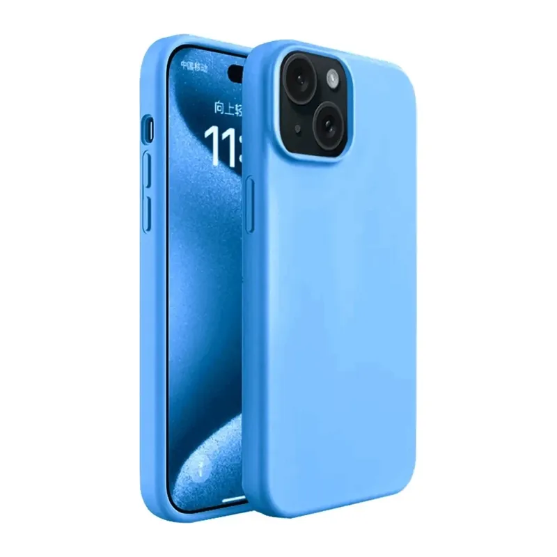 iPhone 15 Kılıf First Silikon - Mavi