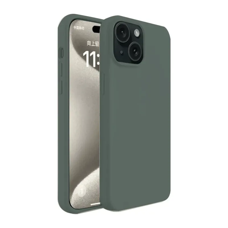iPhone 15 Kılıf First Silikon - Koyu Yeşil