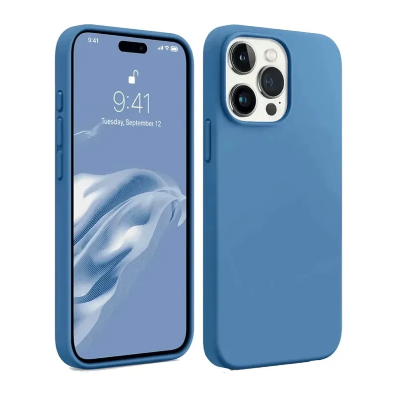 iPhone 15 Pro Kılıf First Silikon - Mavi
