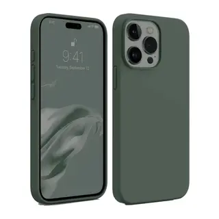 iPhone 15 Pro Max Kılıf First Silikon - Koyu Yeşil