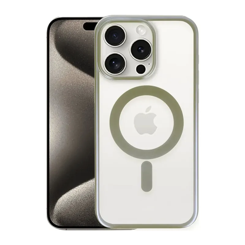 iPhone 15 Pro Max Kılıf Erozi Magsafe Kapak - Gri