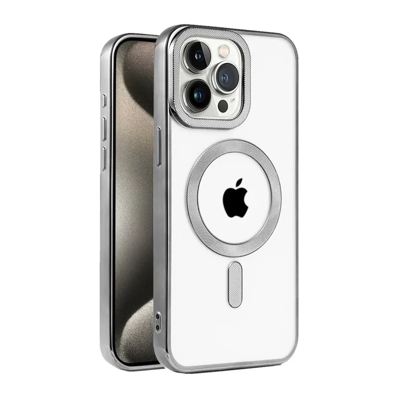 iPhone 15 Pro Max Kılıf Kronos Magsafe Kapak - Titanyum Gri