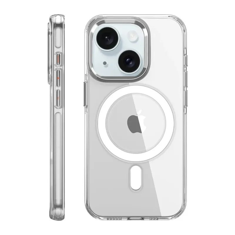 iPhone 15 Pro Kılıf Crystal Magsafe Kapak - Şeffaf
