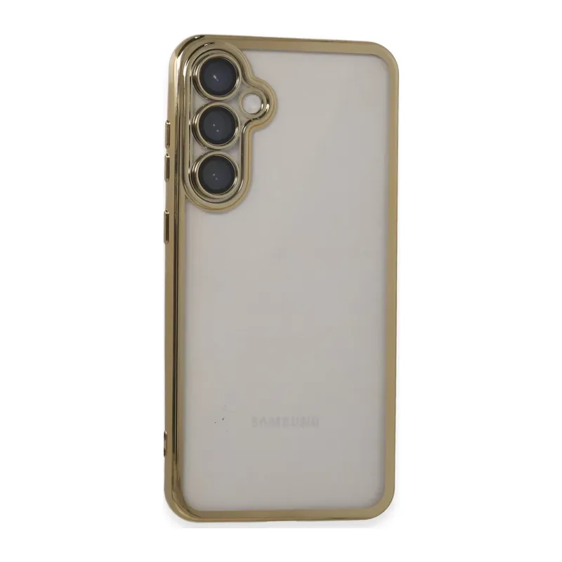 Samsung Galaxy S23 FE Kılıf Lensli Silikon - Gold