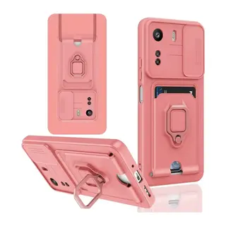 Redmi 13C Kılıf Zuma Kartvizitli Yüzüklü Silikon - Pembe