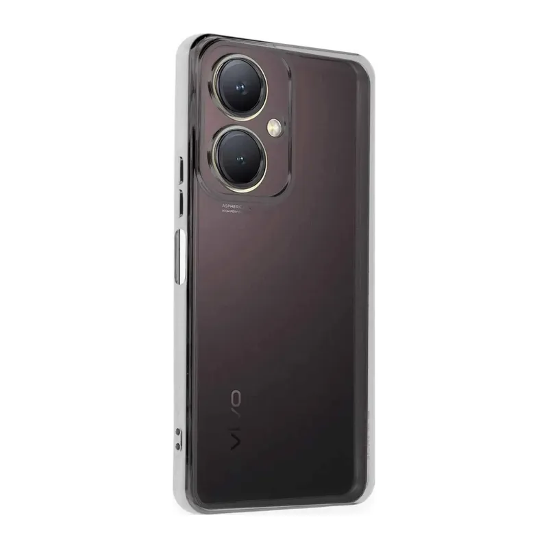 Vivo Y27 Kılıf Lensli Silikon - Gümüş
