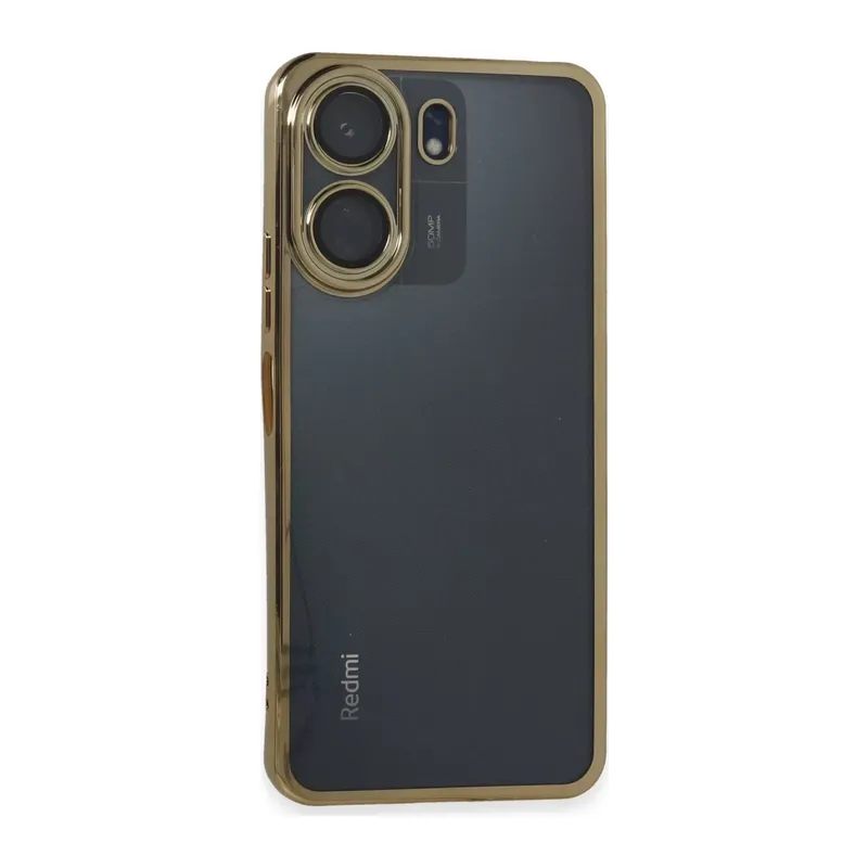 Redmi 13C Kılıf Lensli Silikon - Gold