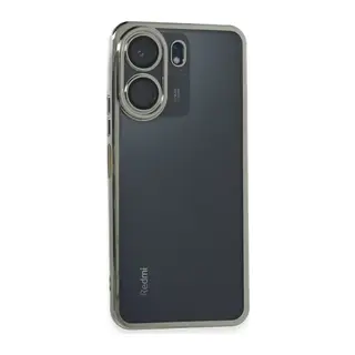 Redmi 13C Kılıf Lensli Silikon - Gümüş