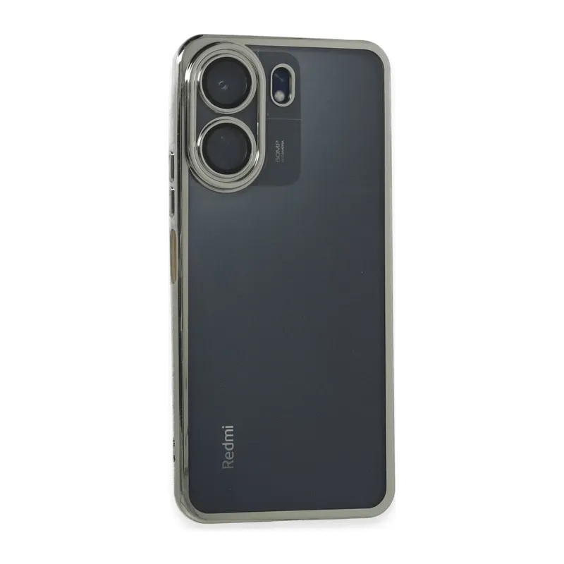 Redmi 13C Kılıf Lensli Silikon - Gümüş