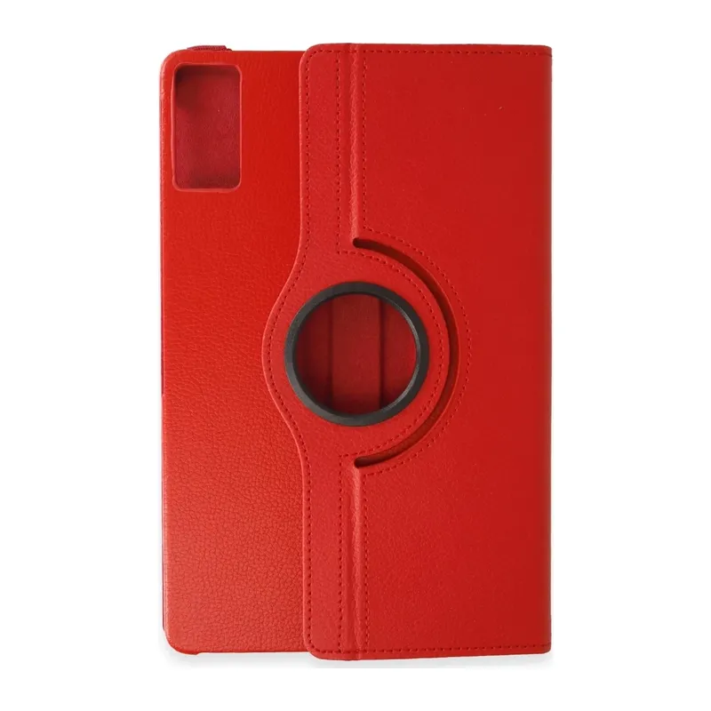 Redmi Pad SE Kılıf 360 Tablet Deri Kılıf - Kırmızı
