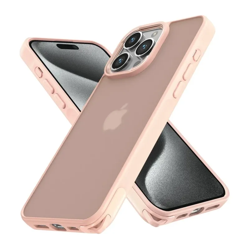 iPhone 15 Pro Kılıf Elegant Kapak - Pudra