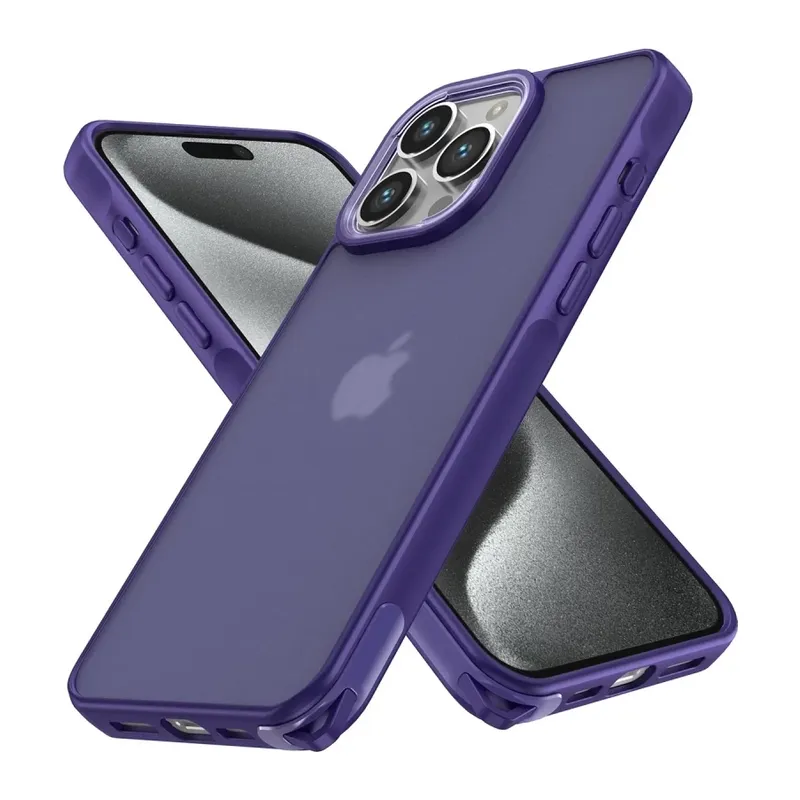 iPhone 15 Pro Max Kılıf Elegant Kapak - Derin Mor