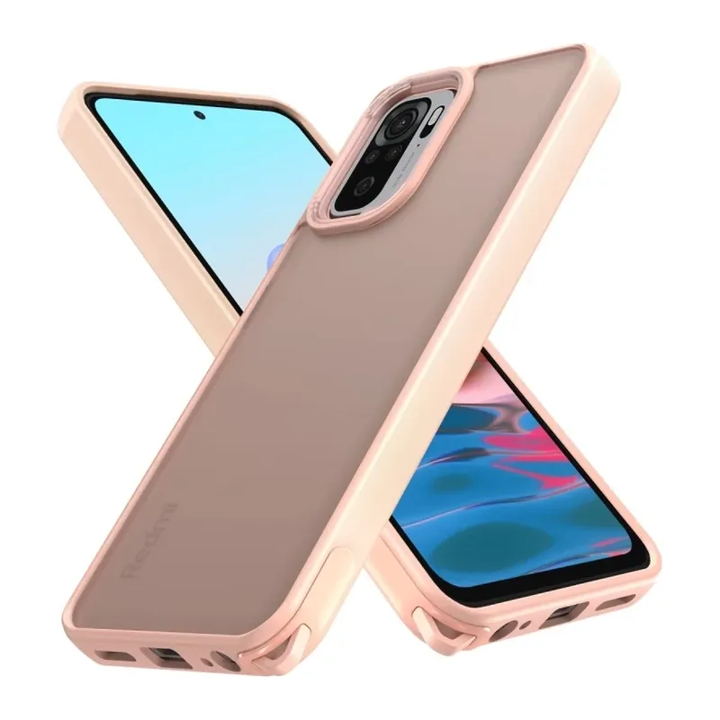 Redmi Note 10 Pro Kılıf Elegant Kapak - Pudra