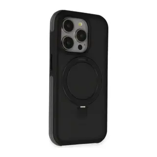 iPhone 15 Pro Zorda Airbag Magsafe Standlı Kapak - Siyah