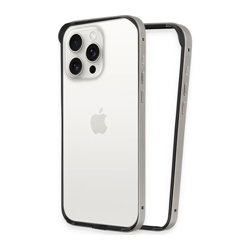 iPhone 15 Pro Land Bumper Koruma Kapak - Titan Gri