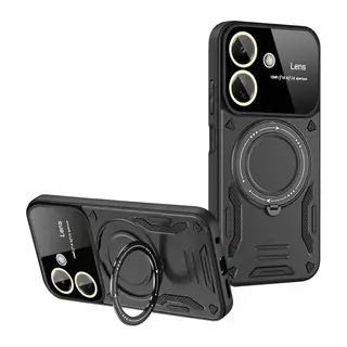Redmi 13C Kılıf Joy Lens Standlı Kapak - Siyah