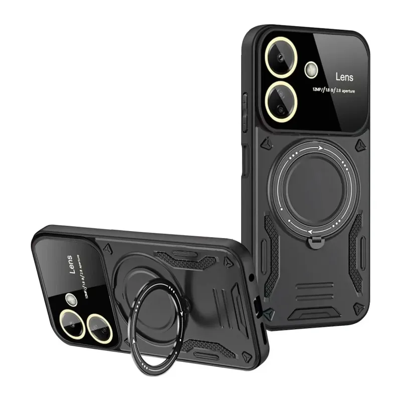 Redmi 13C Kılıf Joy Lens Standlı Kapak - Siyah