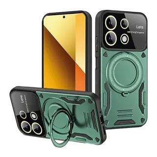 Redmi Note 13 4G Kılıf Joy Lens Standlı Kapak - Koyu Yeşil
