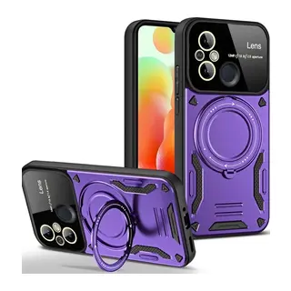 Redmi 12C Kılıf Joy Lens Standlı Kapak - Mor