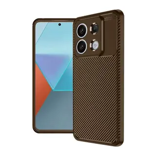 Redmi Note 13 Pro 4G Kılıf Auto Focus Karbon Kapak - Kahverengi