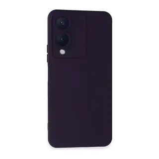 Vivo Y17S Kılıf Nano içi Kadife Silikon - Mor