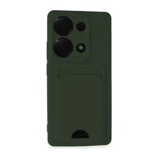 Redmi Note 13 Pro 4G Kılıf Kelvin Kartvizitli Silikon - Koyu Yeşil