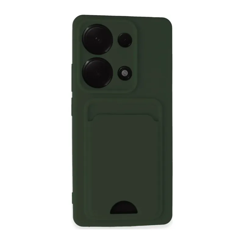 Redmi Note 13 Pro 4G Kılıf Kelvin Kartvizitli Silikon - Koyu Yeşil