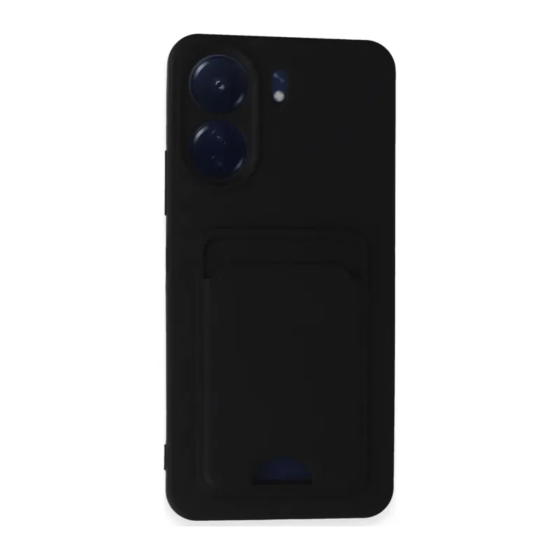 Redmi 13C Kılıf Kelvin Kartvizitli Silikon - Siyah