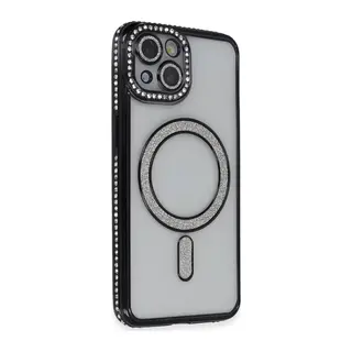 iPhone 13 Kılıf Joke Simli Magneticsafe Kılıf - Siyah