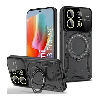 Redmi Note 13 Pro 5G Kılıf Joy Lens Standlı Kapak - Siyah