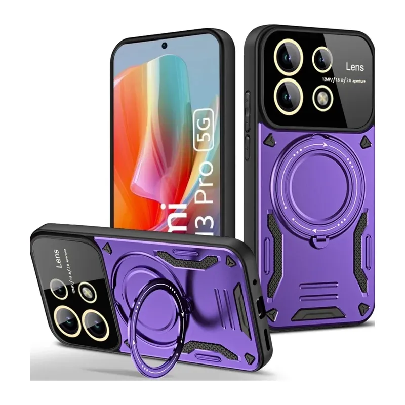 Redmi Note 13 Pro 5G Kılıf Joy Lens Standlı Kapak - Mor