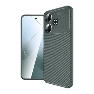 Redmi 13 4G Kılıf Auto Focus Karbon Kapak - Koyu Yeşil