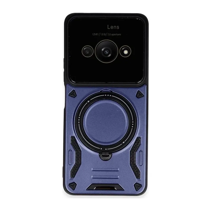 Poco C61 Kılıf Joy Lens Standlı Kapak - Lacivert