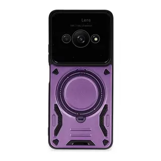 Poco C61 Kılıf Joy Lens Standlı Kapak - Mor