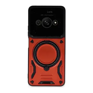 Poco C61 Kılıf Joy Lens Standlı Kapak - Kırmızı