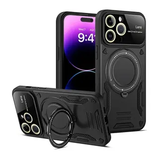 iPhone 16 Pro Kılıf Joy Lens Standlı Kapak - Siyah
