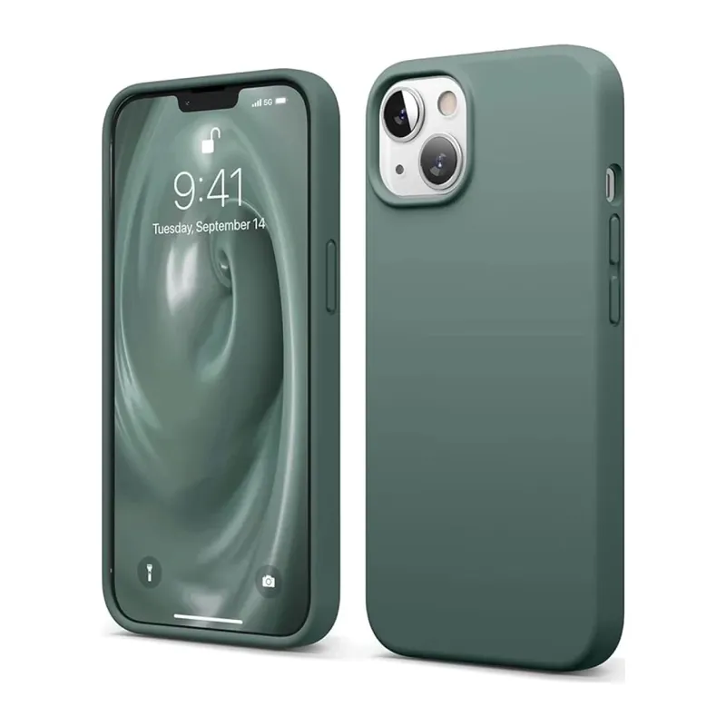iPhone 14 Kılıf First Silikon - Koyu Yeşil