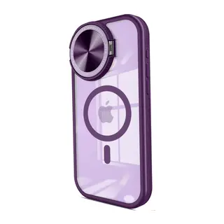 iPhone 14 Pro Max Kılıf Teleskop Lens Magsafe Silikon Kapak - Derin Mor