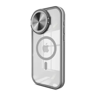 iPhone 15 Pro Kılıf Teleskop Lens Magsafe Silikon Kapak - Titan Gri