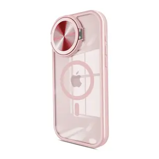 iPhone 15 Pro Kılıf Teleskop Lens Magsafe Silikon Kapak - Pembe