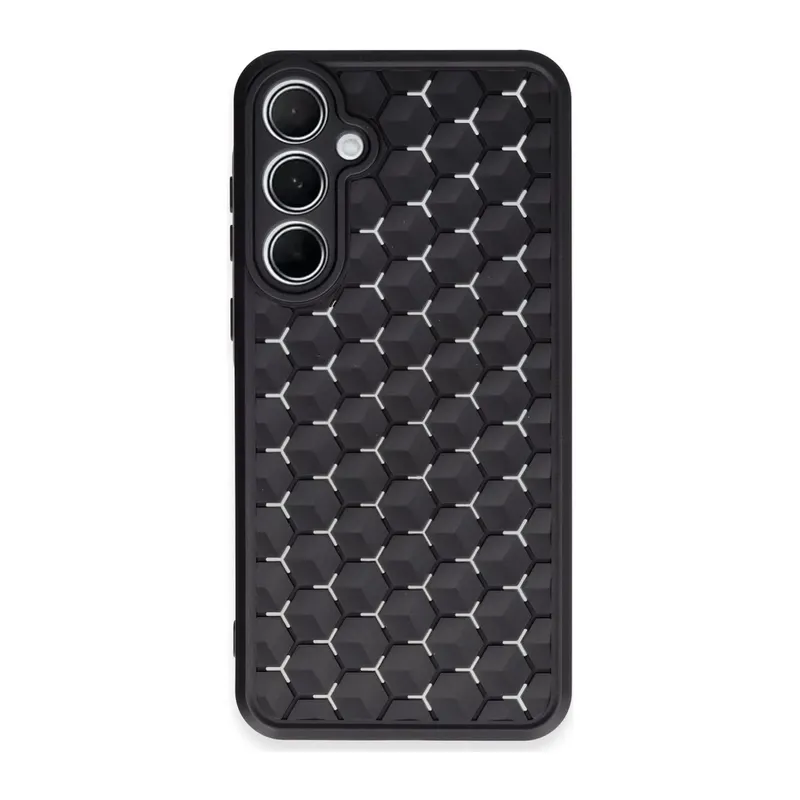 Samsung Galaxy A55 5G Kılıf Petek Silikon Kapak - Siyah