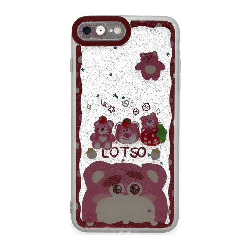 iPhone 7 Kılıf Sweet Desenli Silikon Kapak - Pembe