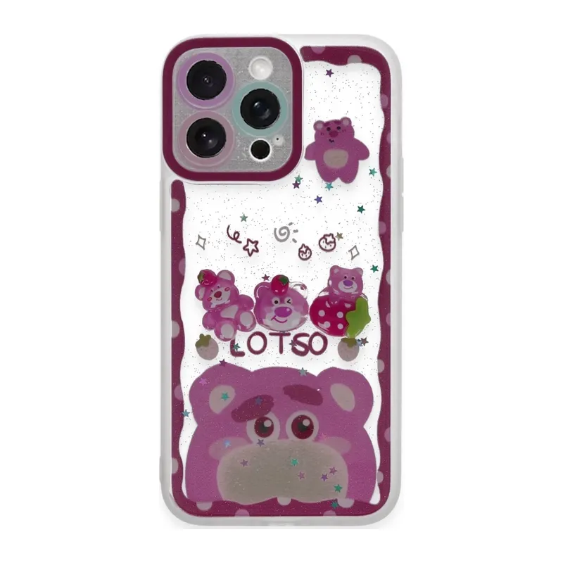 iPhone 14 Pro Max Kılıf Sweet Desenli Silikon Kapak - Pembe