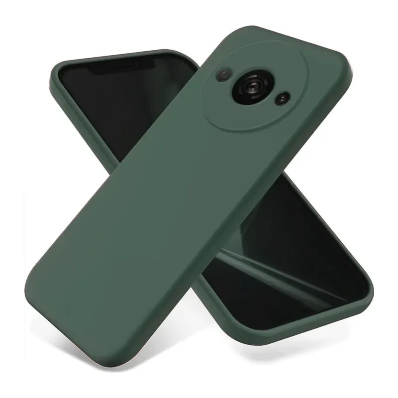 Redmi A3 4G Kılıf First Silikon - Koyu Yeşil