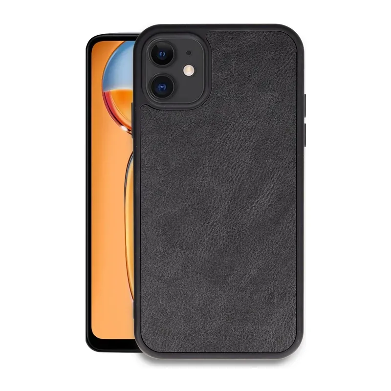 iPhone 11 Kılıf Aras Deri Kapak - Siyah